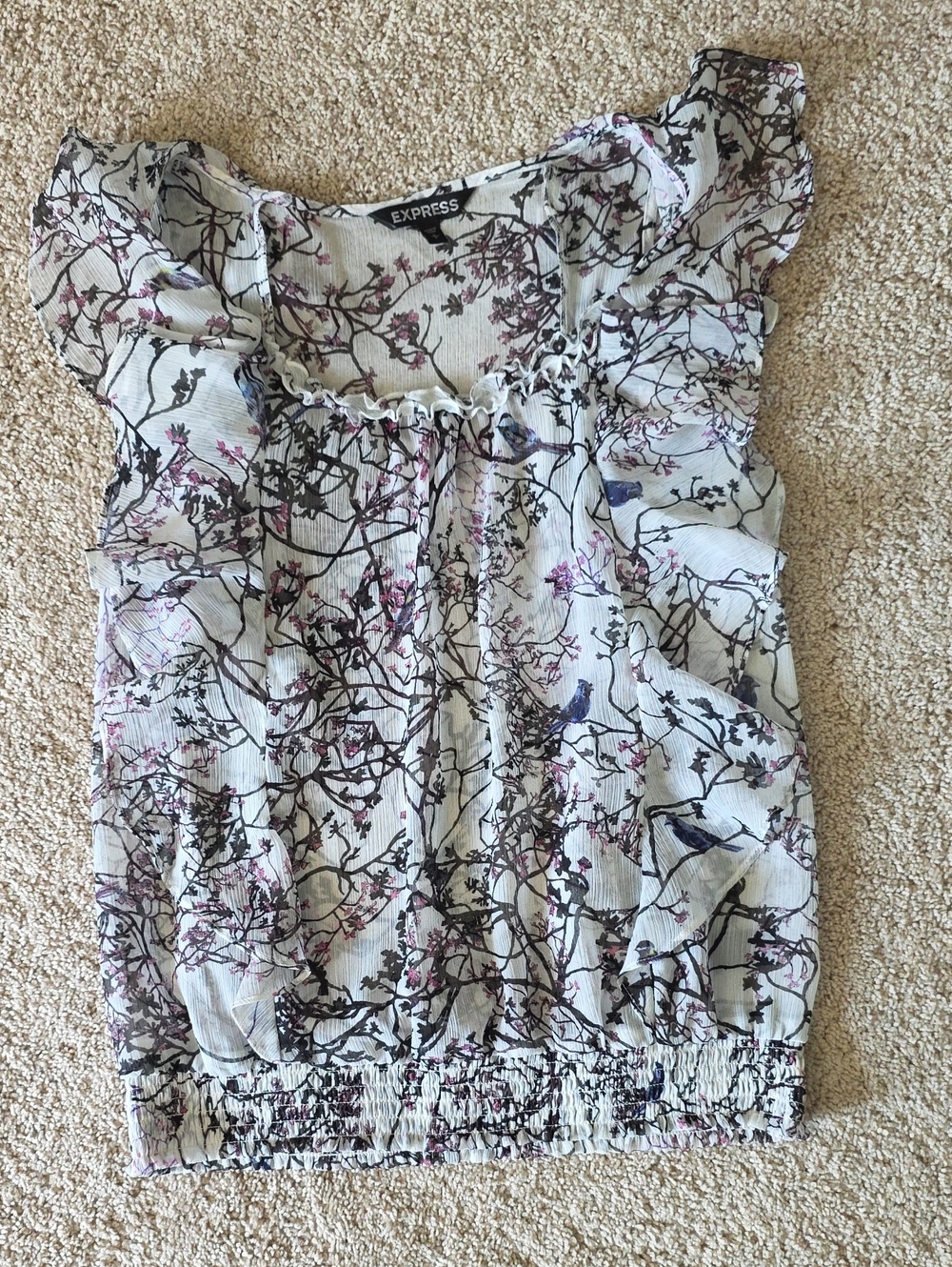 Ruffled Floral Tank Top